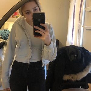 Brandy zip up cropped hoodie